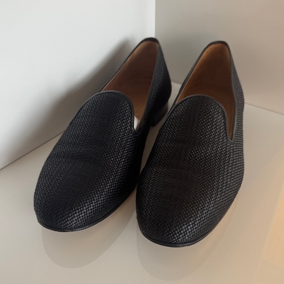 Stubbs & Wootton Raffia Loafers | Black main image 8